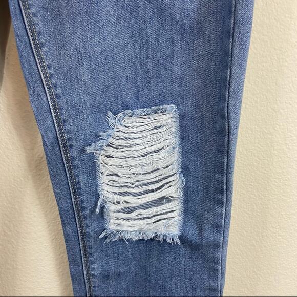 Blue Faith | Distressed Straight Leg Jeans Sz 5 - Picture 3 of 6